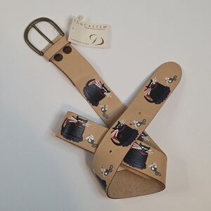 Doncaster Vintage Leather Cat Belt Solid Brass Buckle NWT Med/Large